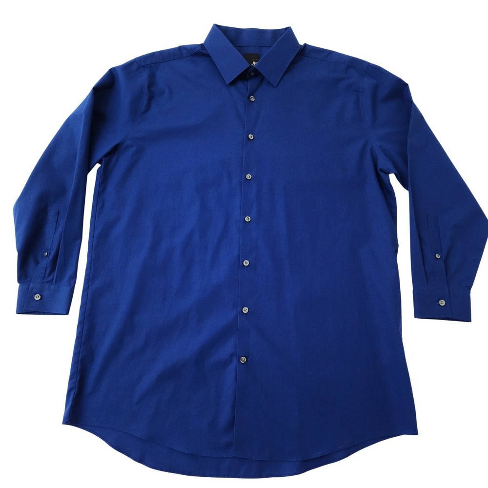 J.Ferrar Slim Fit Dress Shirt Mens XL 17-17.5 32-33 Blue Long Sleeve Button Down